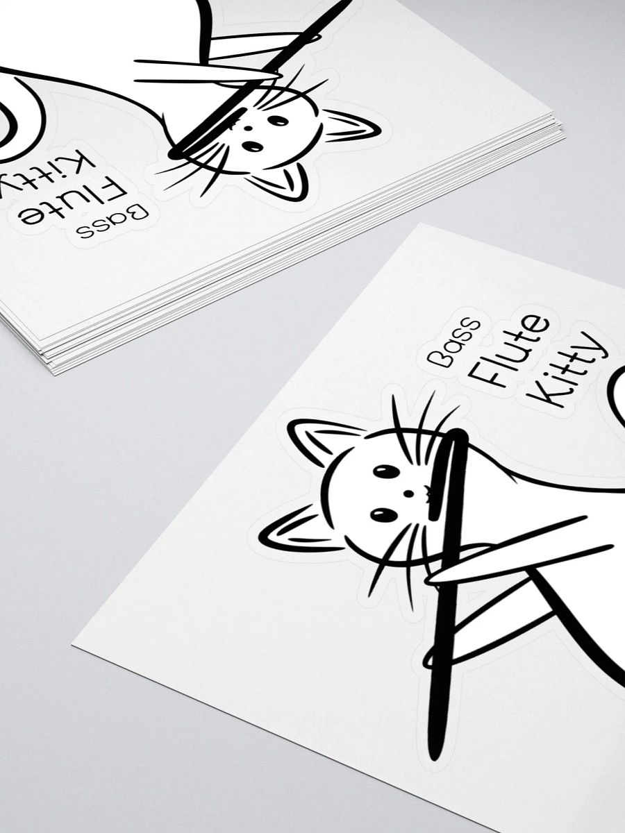 Whimsical Kiss Cut Bass Flute Kitty Sticker product image (4)