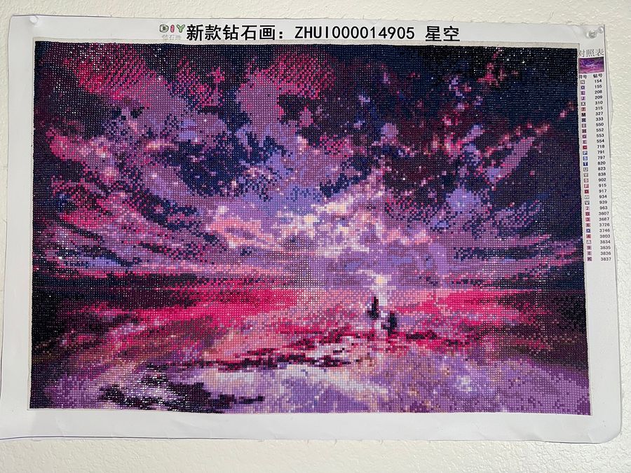 Purple Ocean Sunset Full Drill unframed Diamond Painting product image (1)