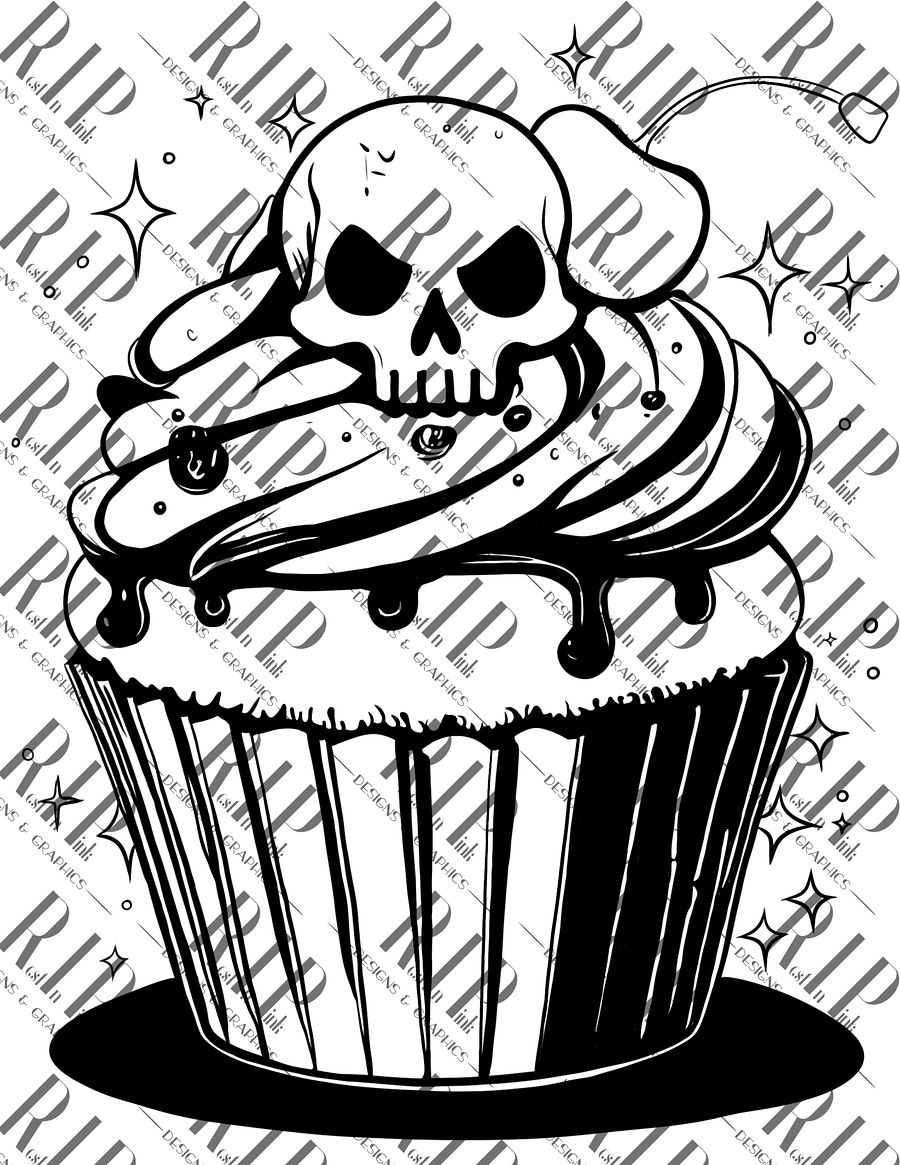 Deadly Desserts Digital Download PNG - Full Color & Outline version product image (3)
