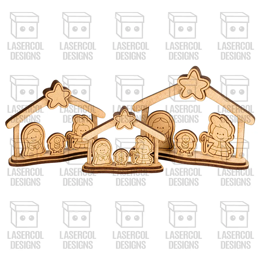 Small Nativity Scene Gift Set 4 - Christmas - Laser Cut Files product image (7)