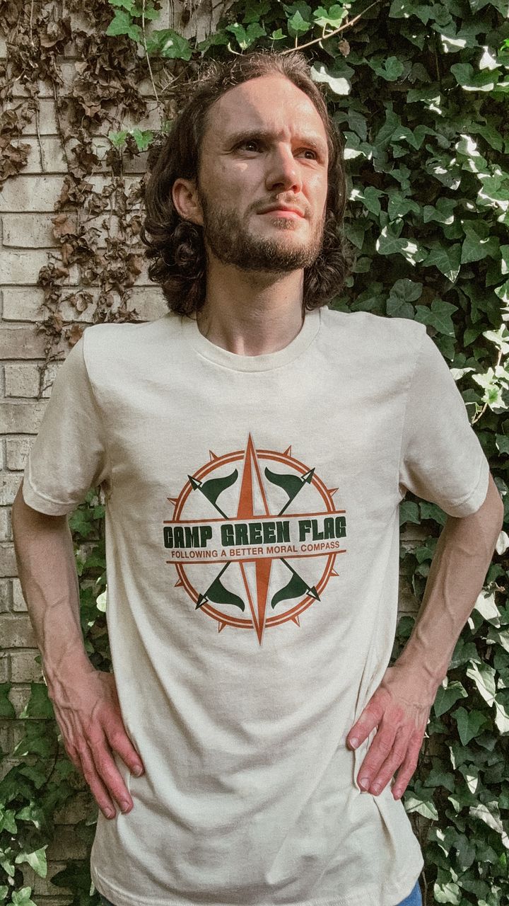 Camp Green Flag Compass Unisex Tee product image (2)