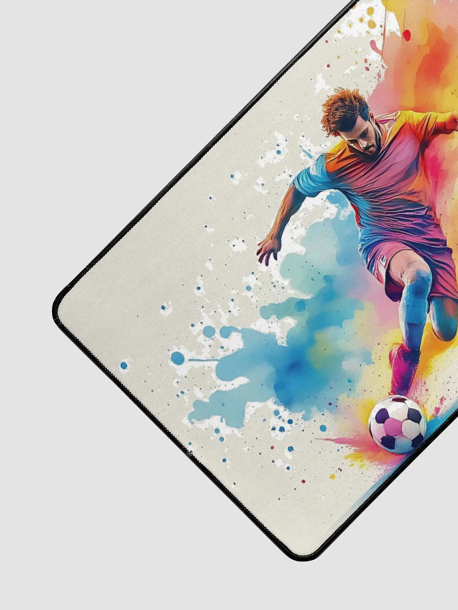 Vibrant Soccer Player Desk Mat - Abstract Sports Design product image (3)