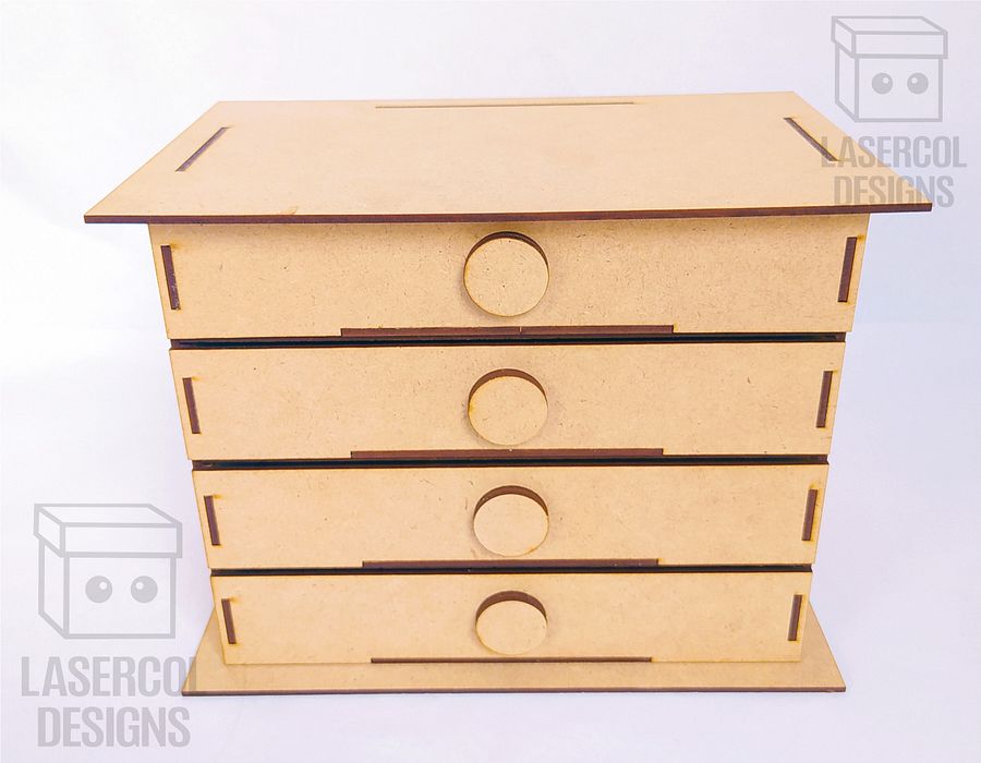 4 Drawers Desk Organizer - Laser Cut Files product image (5)