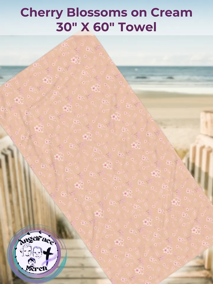 Cherry Blossom Flowers Cream Towel product image (1)