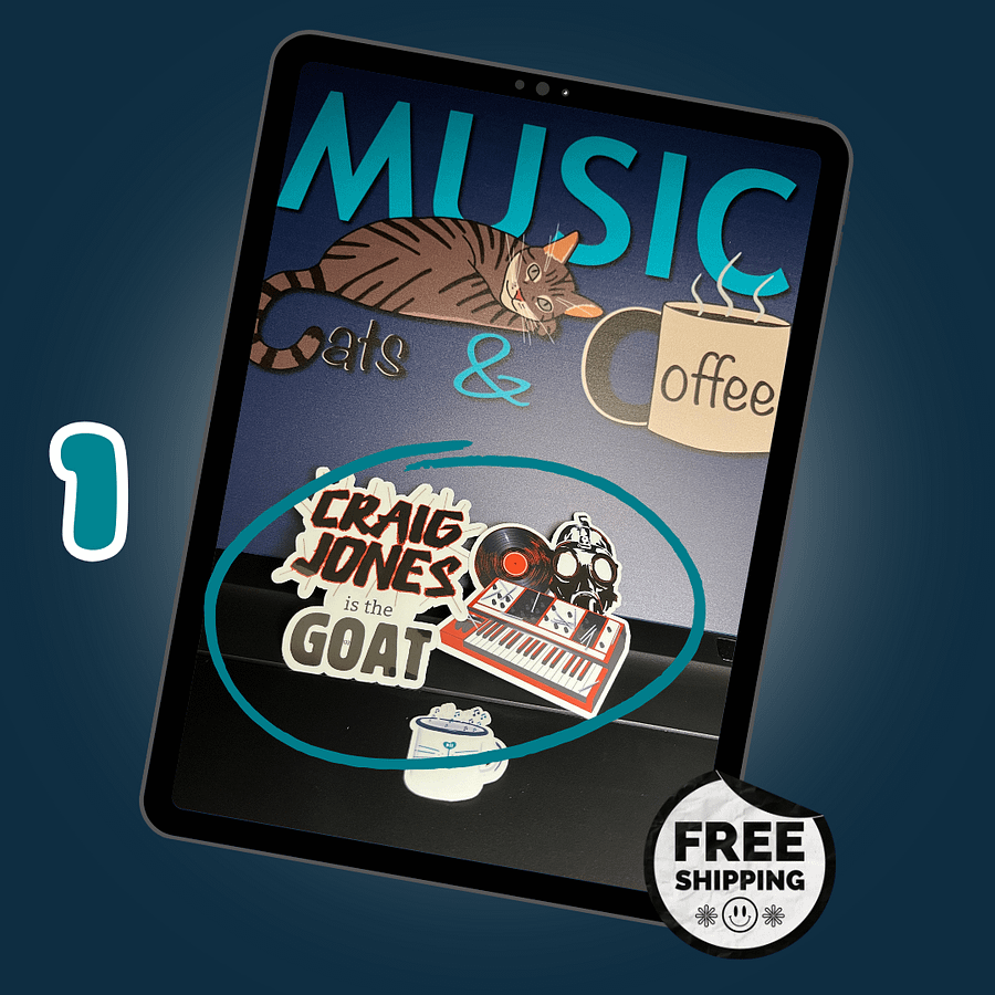 Music, Cats, and Coffee Sticker Bundles! Set of 2 product image (2)