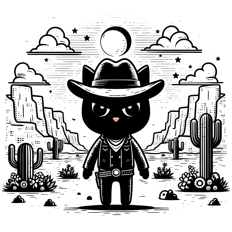 Cowboy Cat Silhouette product image (2)