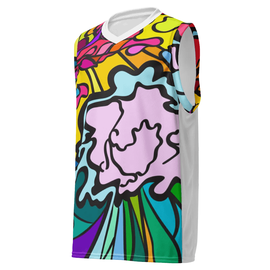 Vibrant Chaos Unisex Basketball Jersey - Wave at Sunset product image (3)