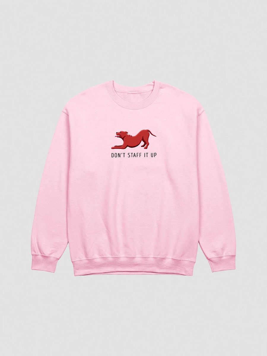 Don't Staff It Up Sweatshirt (Embroidered) of a Staffordshire Terrier(Red) product image (4)