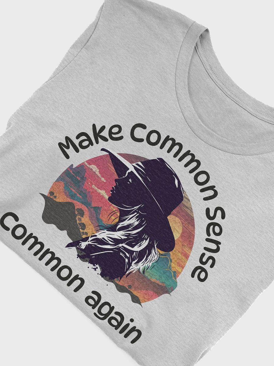 conservative tee with graphic cowgirl common sense message product image (19)