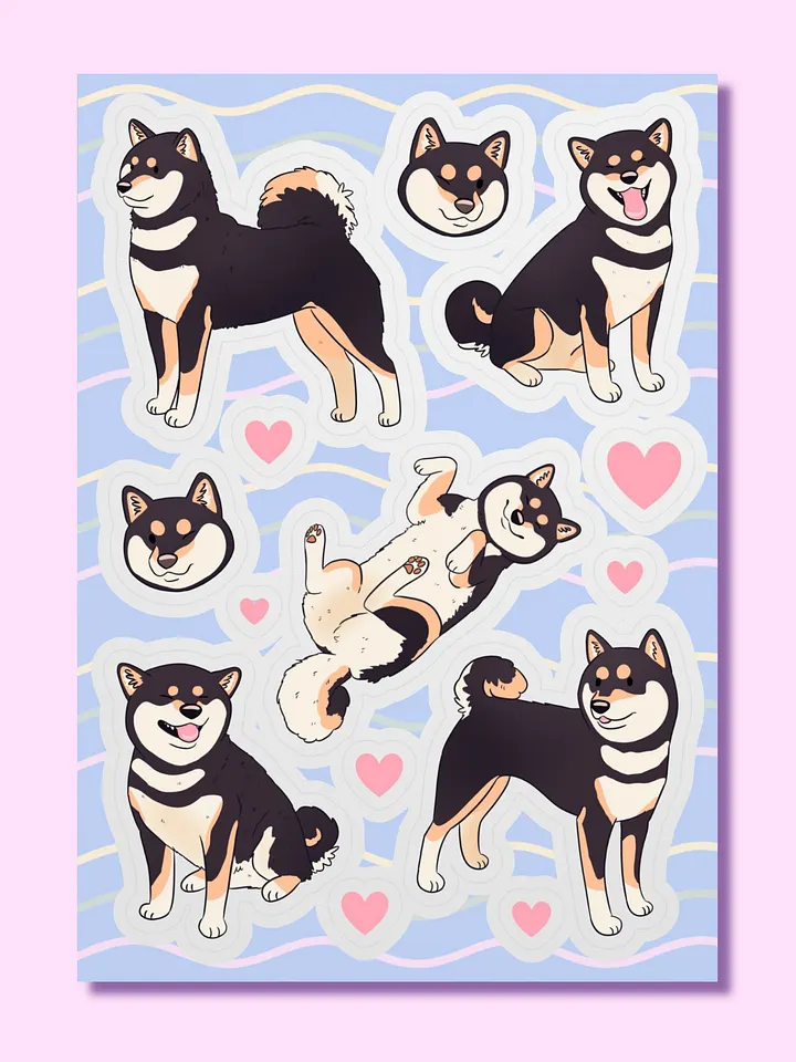 Shiba Inu Playful Poses Sticker Sheet product image (1)