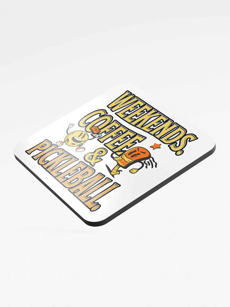 Weekends Coffee And Pickleball Vibes Cork Coaster product image (4)