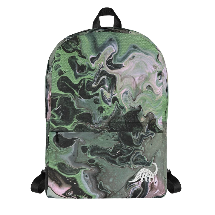 Metallic Green Fluid Acrylic Backpack product image (1)