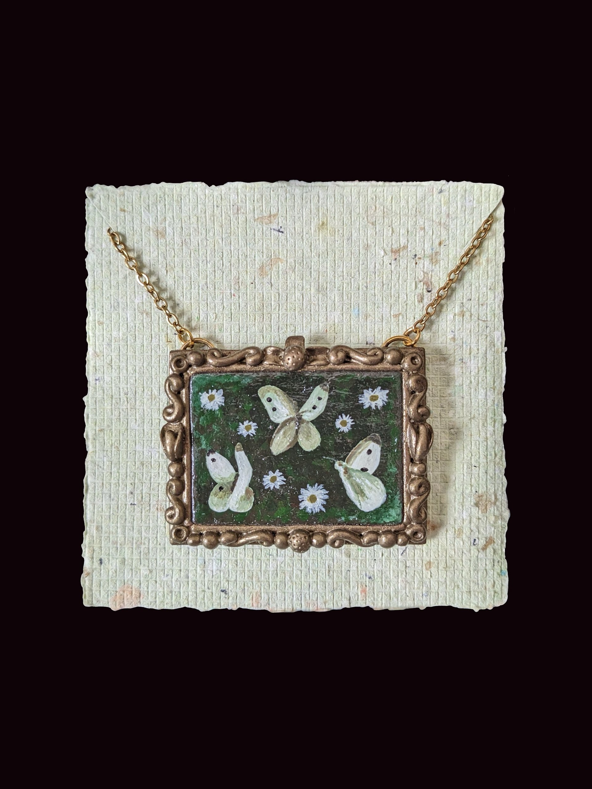 Cabbage Butterfly Painting Pendant product image (1)
