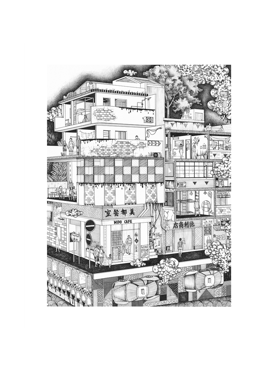 Temple Street - Original Art Print product image (1)