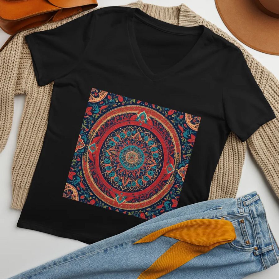 T-Shirt with Persian Carpet Design Mix of Beautiful Colors product image (7)