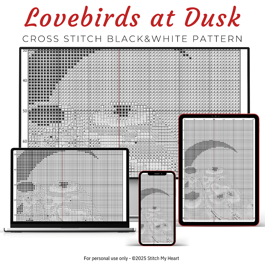 Lovebirds at Dusk Cross Stitch Pattern product image (4)