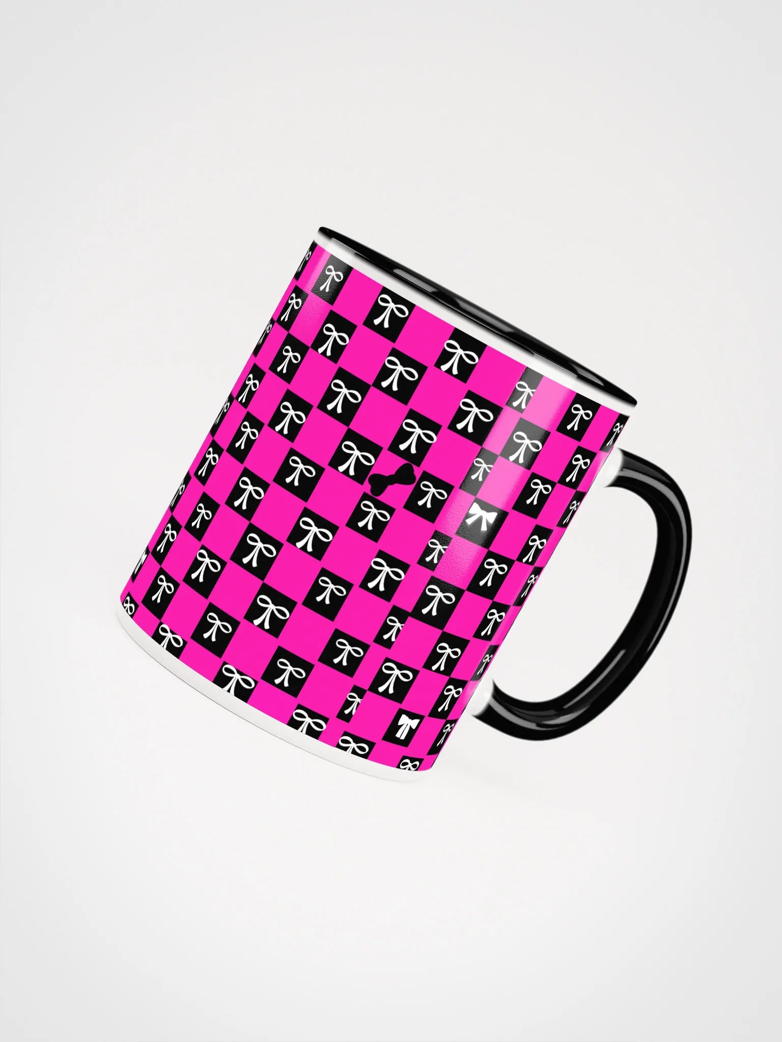 Bow Design Checkerboard Ceramic Coffee Mug product image (8)