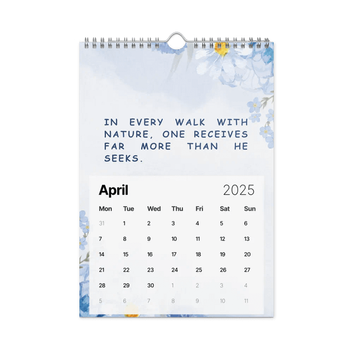 FLORAL INSPIRATIONAL QUOTES WALL CALENDAR 2025 product image (1)