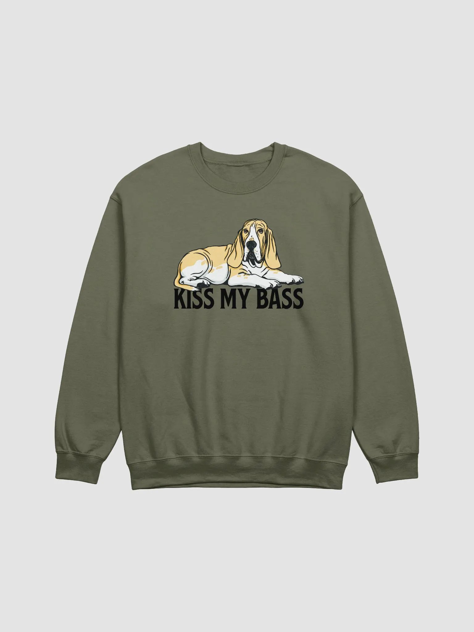 Kiss My Bass Sweatshirt | Funny Shirt for Basset Hound(Lemon) Owners product image (16)