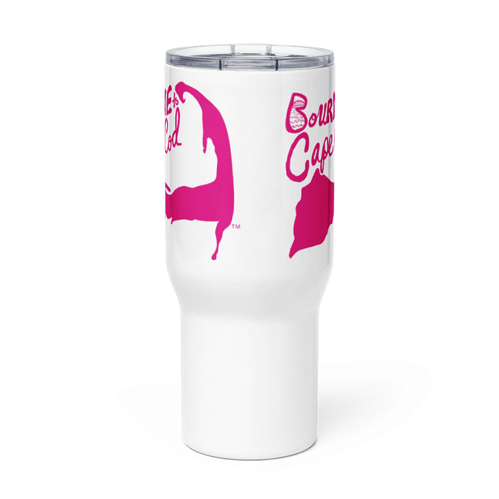 BOURNE to Cape Cod™ | Allcolor 267 | Stainless Steel Travel Mug with Handle | Insulated, Spill-Proof, Coastal Adventure Style | Pink Logo product image (2)