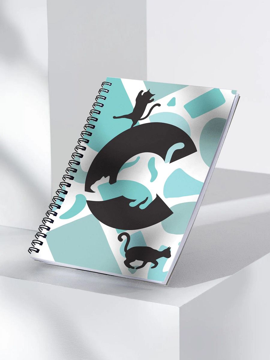 Monogram Letter C Cat Lover Geometric Blues Notebook product image (3)