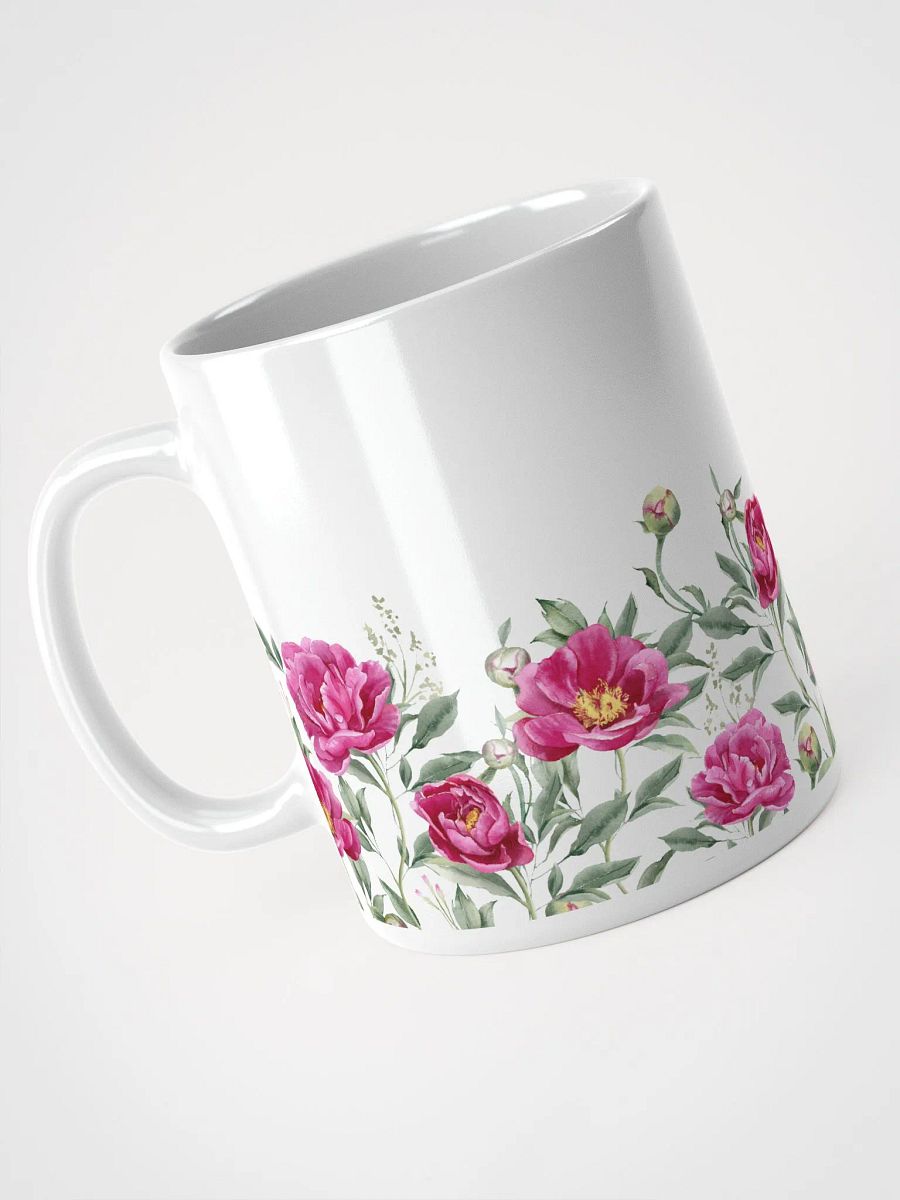 Pink Peony White Ceramic Mug product image (5)