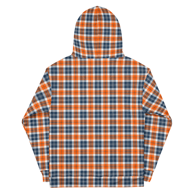 Orange and Blue Sporty Plaid Hoodie product image (7)