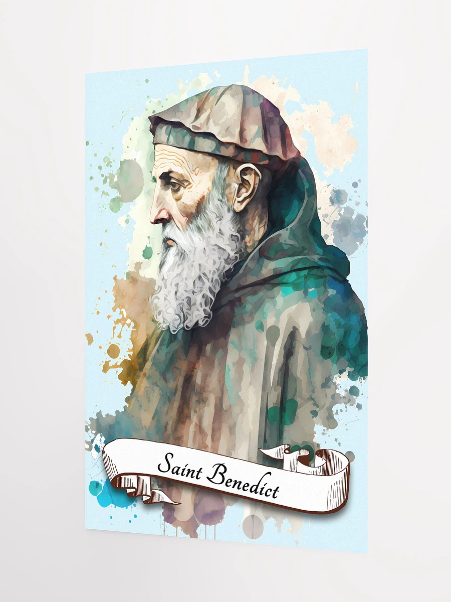 Saint Benedict Of Nursia Father Of Monasticism Patron Saint of Europe, Speleologists, Students, Farmers, Poison Victims, People Suffering from Infectious Diseases Matte Poster product image (5)