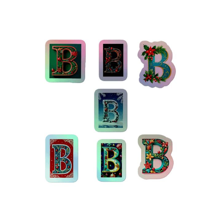 All B's Christmas Monogram Holo Sticker Pack product image (2)