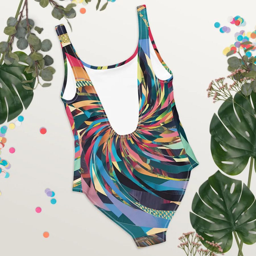 Abstract Lithographic Pattern Design one piece Swimsuit - V11 product image (4)