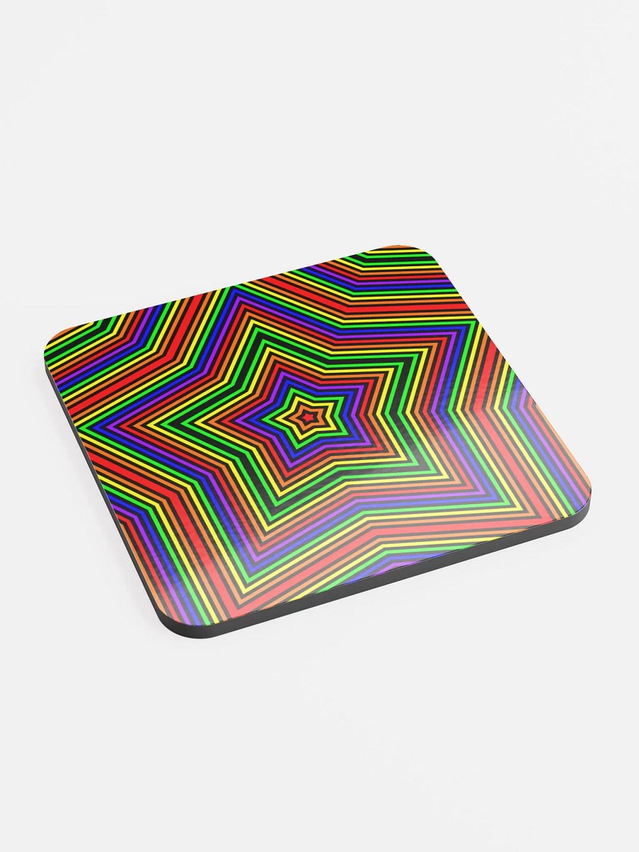 Rainbow Star Queer Coaster, Colorful Pride Art Home Decor product image (2)
