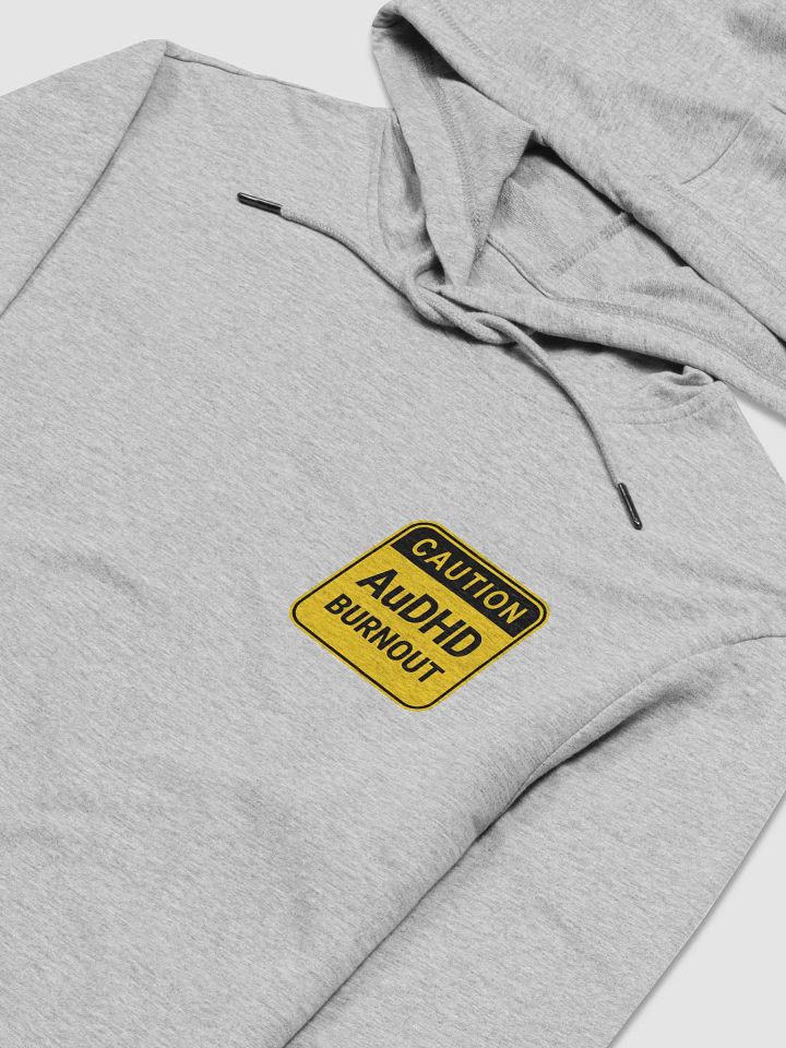 CAUTION: AuDHD BURNOUT (sm. design) printed lightweight hoodie product image (7)