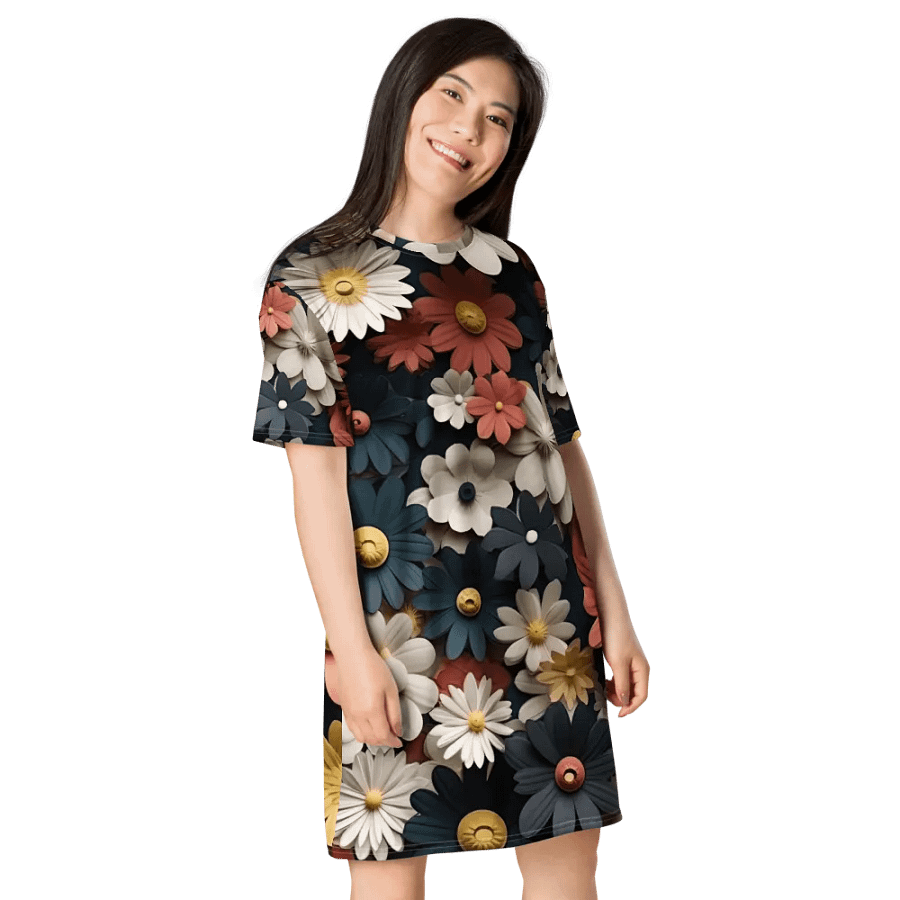 3D-Ditsy-Flowers-Seamless-Patterns T-shirt Dress - V10 product image (8)