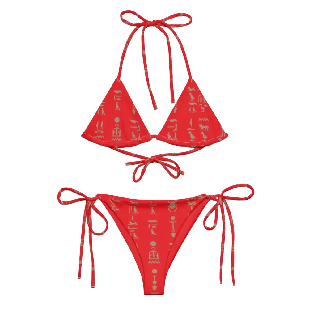 Isis Hieroglyphs Red String Bikini product image (1)