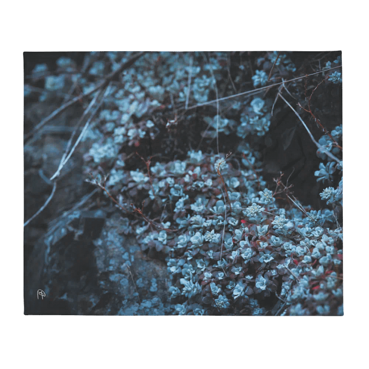 Little Blue Succulents Throw Blanket product image (2)