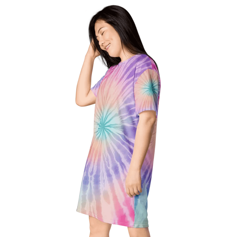 Pastel Radiance Tie-Dye T-Shirt Dress product image (3)
