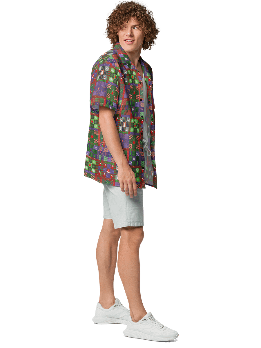 Christmas Patchwork Oversized Button Down Shirt product image (6)