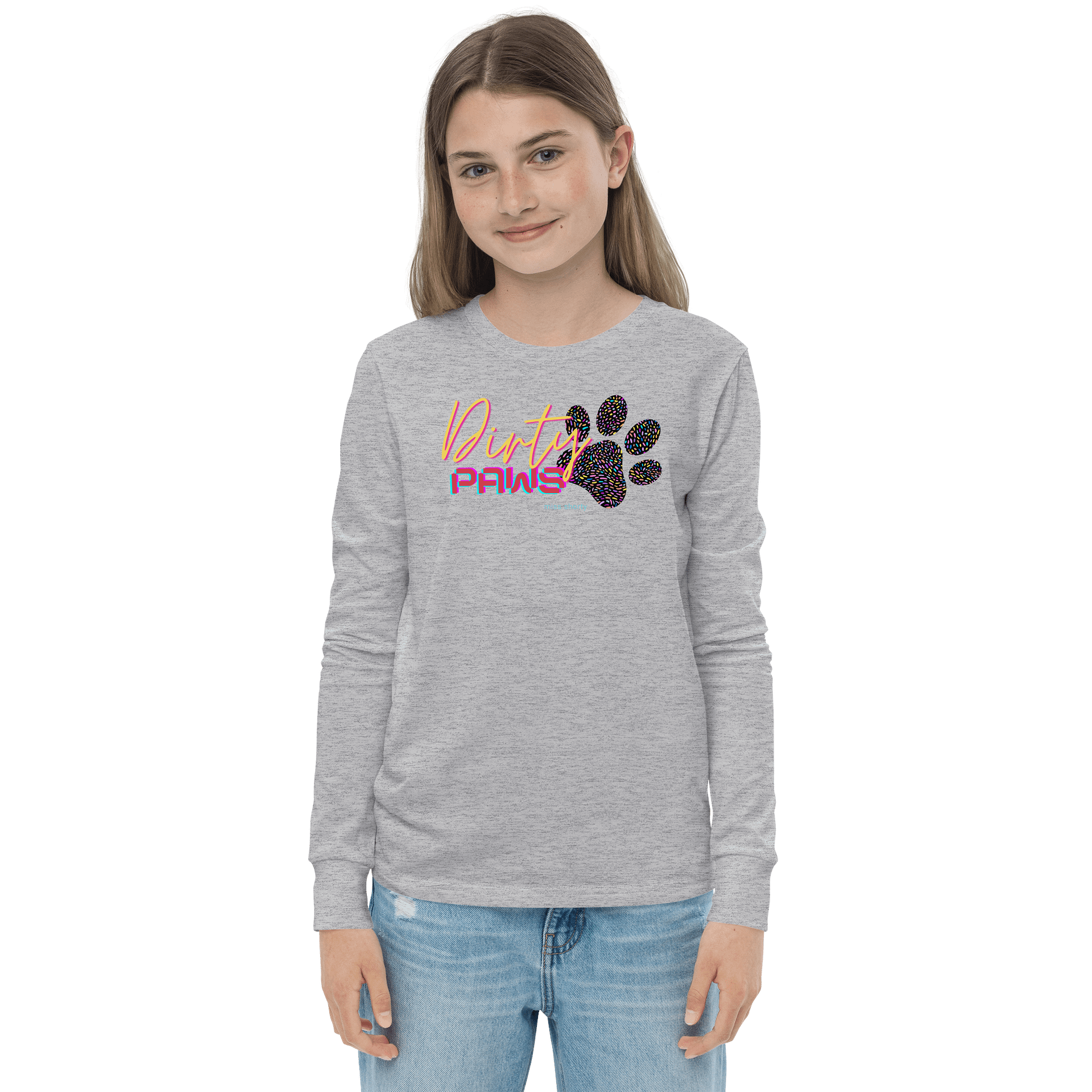 Dirty Paws Long Sleeve Tee - Pink Youth product image (1)