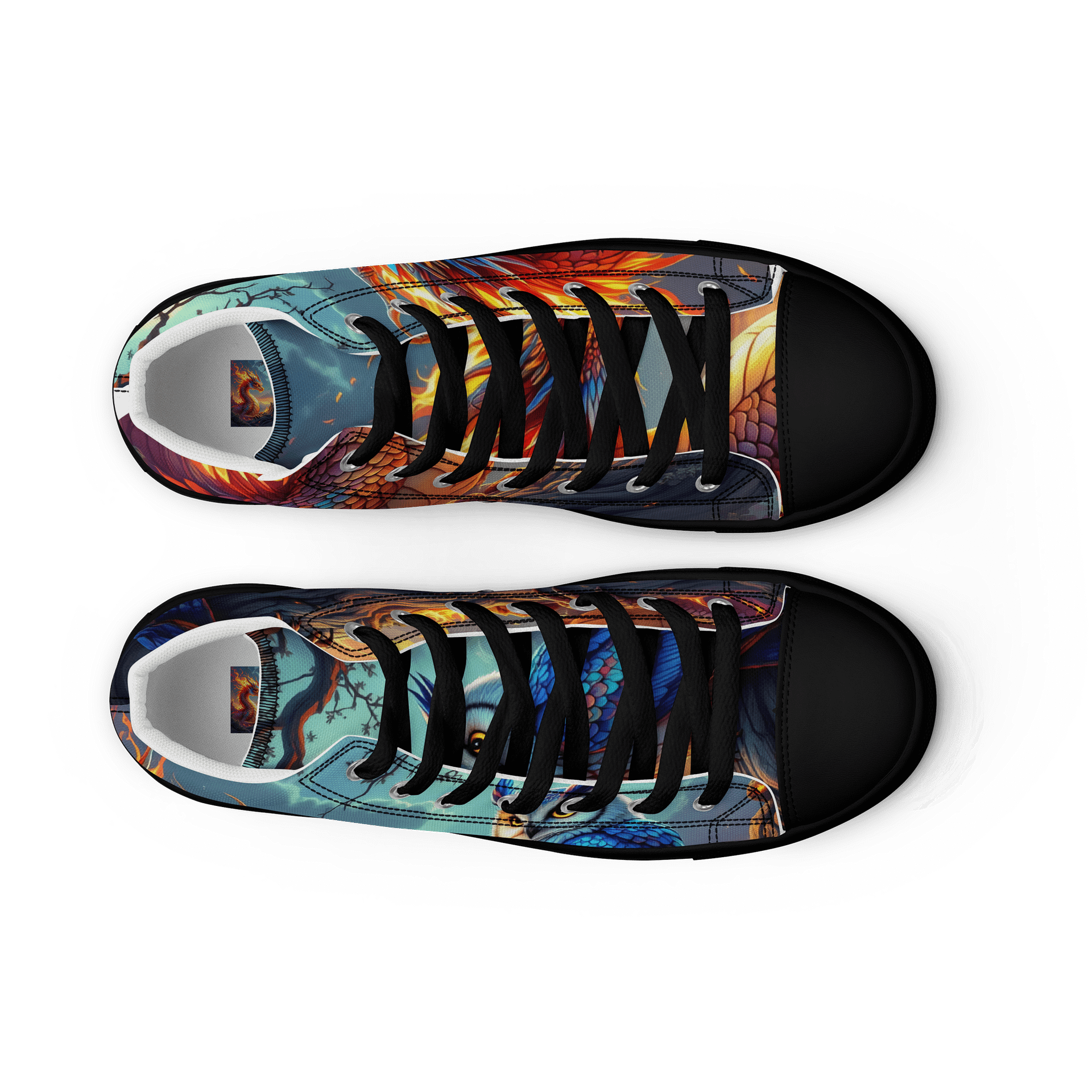 Mythical Dragon and Owl Women's High Tops product image (9)