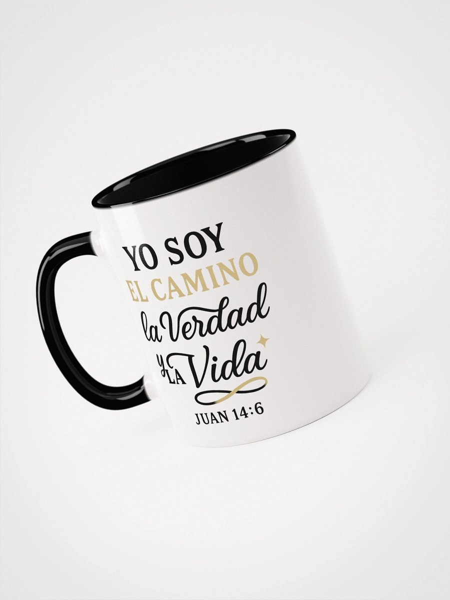 Color Accent Christian Mug – “Yo Soy el Camino, la Verdad y la Vida” – Spanish Bible Verse product image (1)