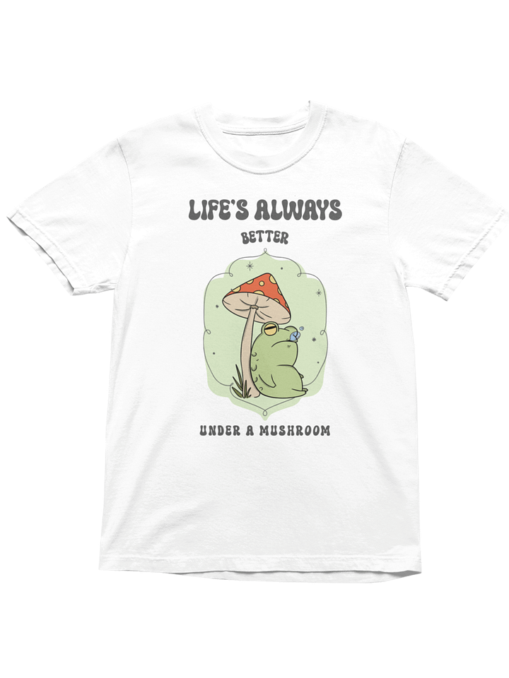 Funny Frog Mushroom T-Shirt – Life’s Better Under a Mushroom | Comfort Colors 1717 product image (2)