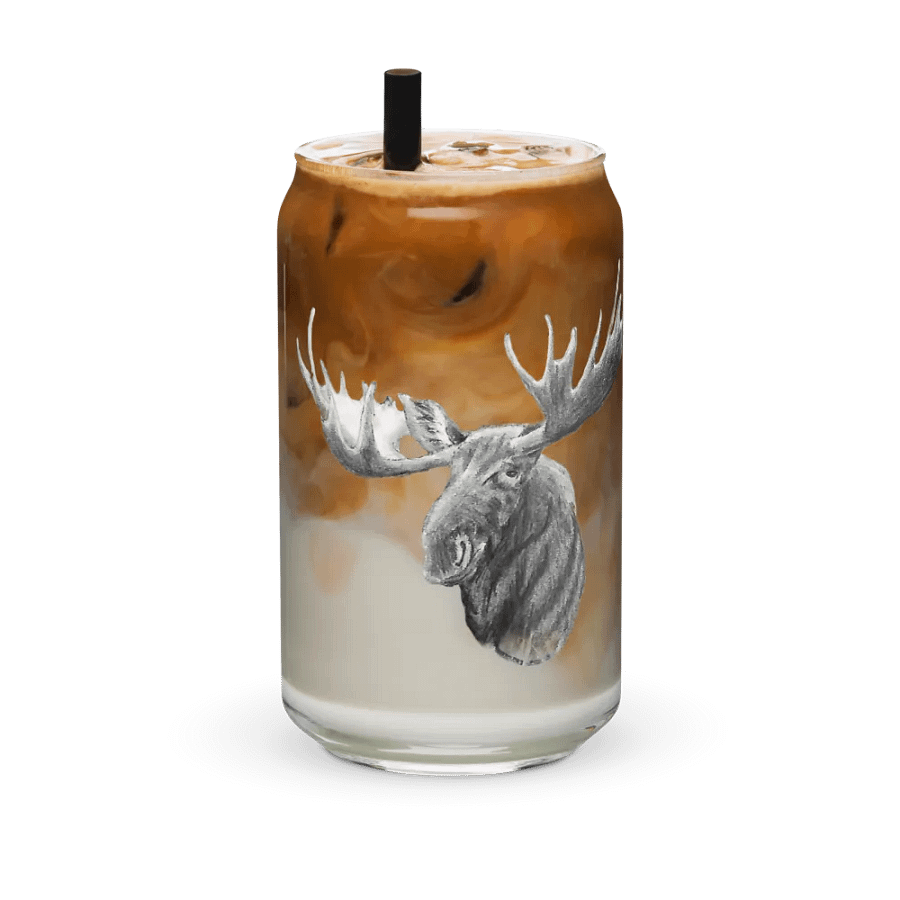 Moose Drawing Glass Can Cup product image (36)