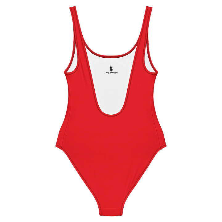 Tomato Red Solid Color Retro Inspired Women's One Piece Swimsuit product image (2)