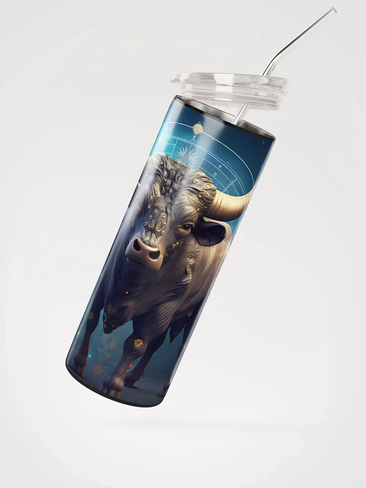 Embrace Taurus Energy: Illustrated Zodiac Taurus Steel Tumbler product image (2)