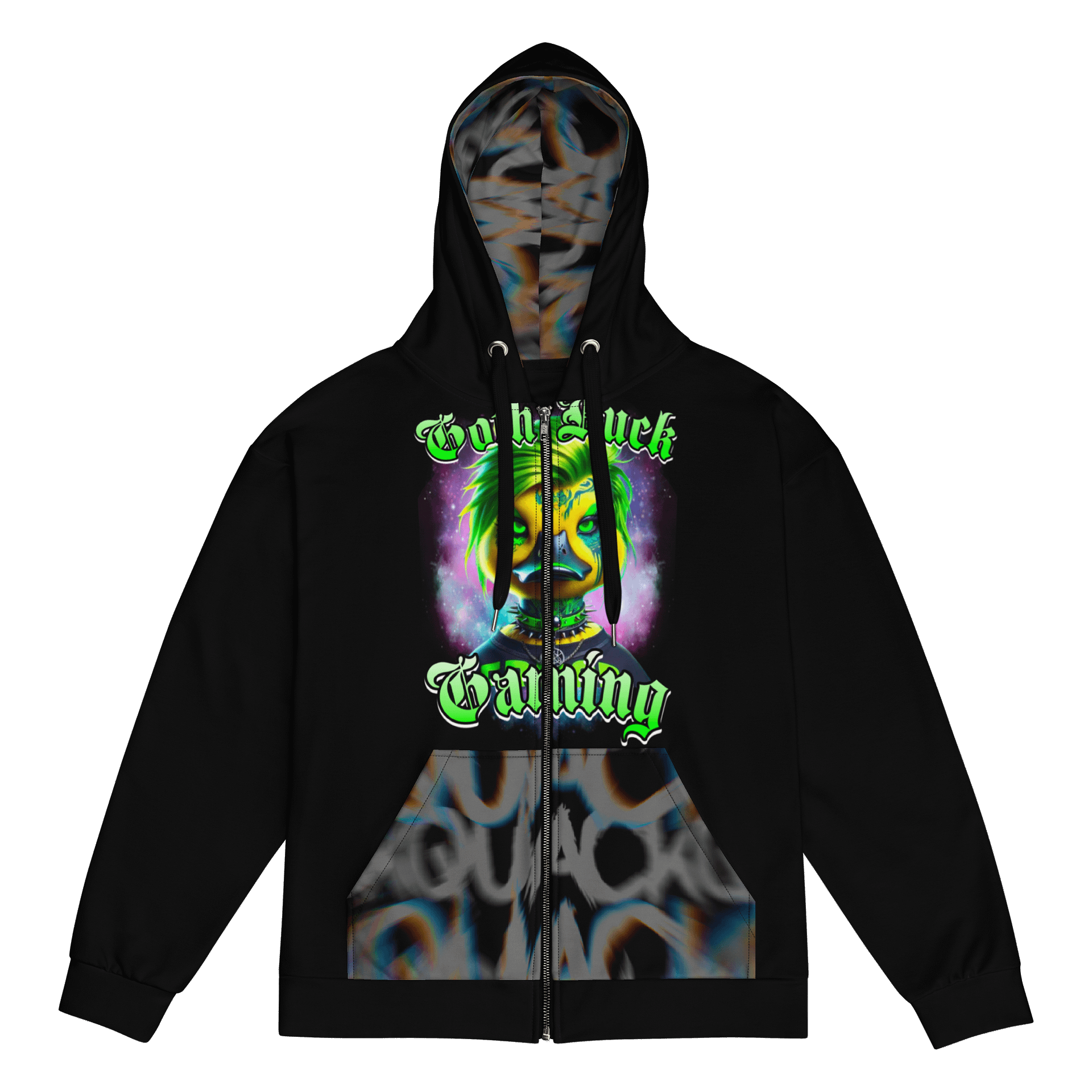 Goth Duck Gaming All-Over Hoodie product image (1)