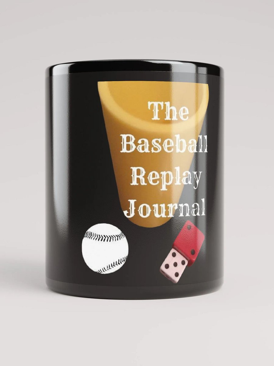 The Baseball Replay Journal Black Glossy Mug product image (5)