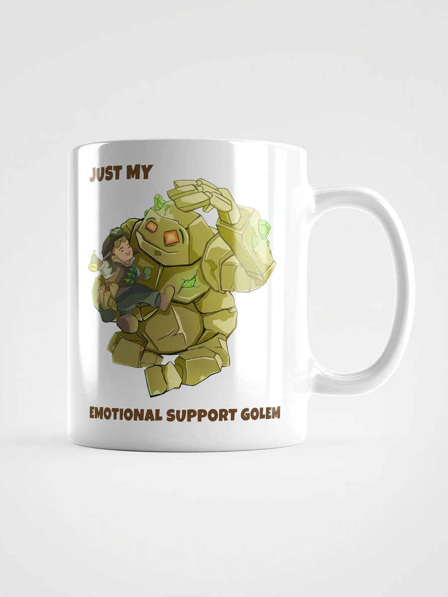 Emotional support Golem & Alchemist white ceramic mug 11oz 15oz 20oz for gamers, scientists, and chemists product image (1)