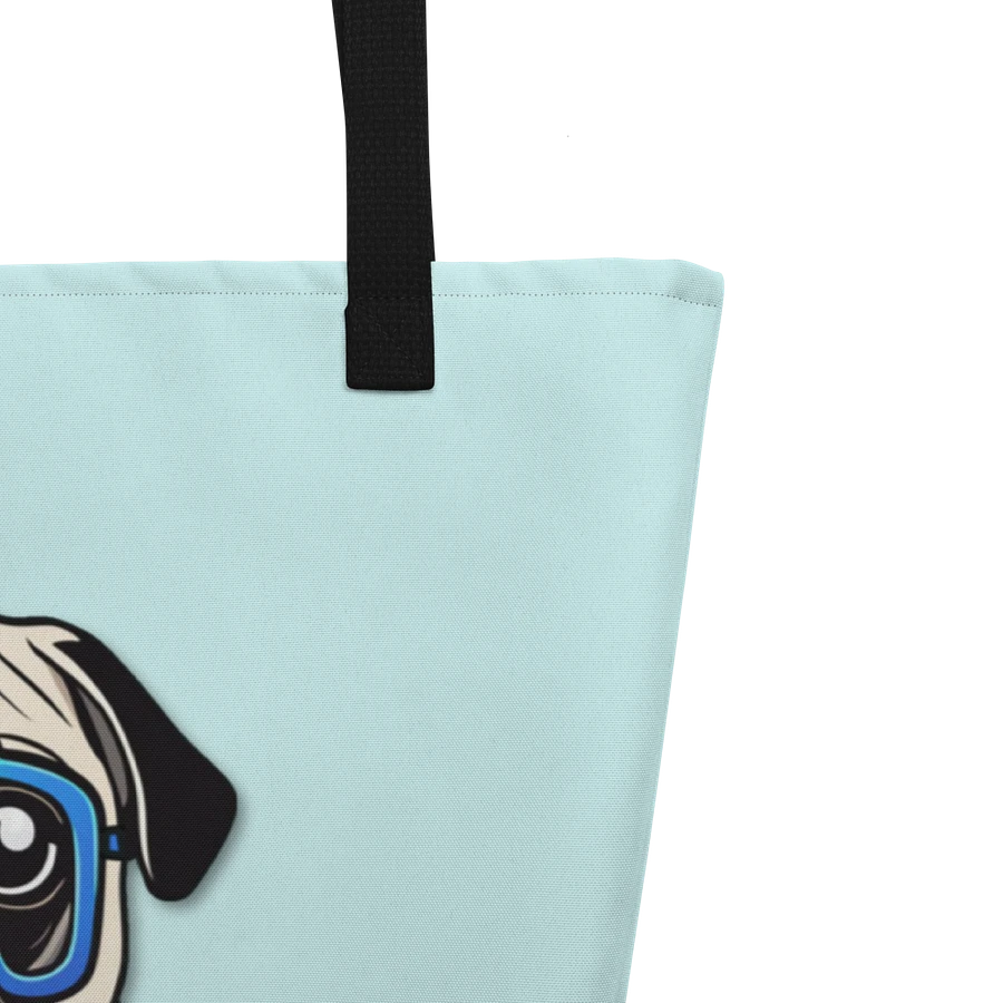 Retro Pug Mom Tote Bag With Pocket - Blue product image (4)