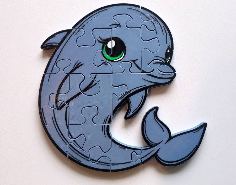 Dolphin 3D Printed Jigsaw Puzzle – Dive into a Splash of Fun! product image (1)
