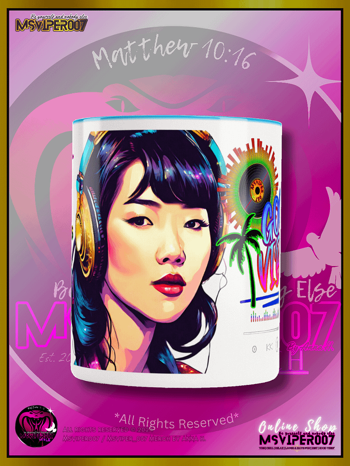 Mugs - MsViper007's "Good Vibin' [spectrum - V4]" Hot Beverage Mug with color inside by Anna H. product image (2)